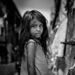 Black white photo of a girl
