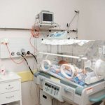 Premature baby in the incubator