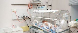 Premature baby in the incubator